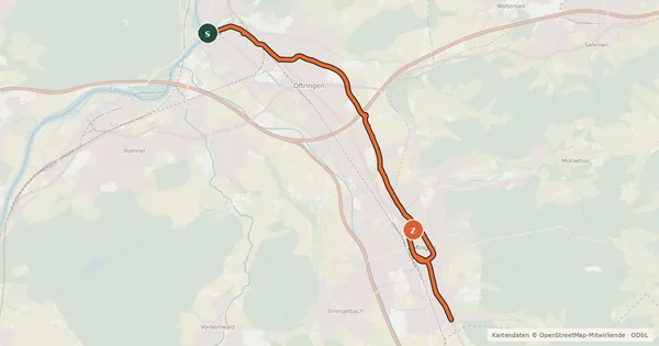 Kartenübersicht der Radroute Aarburg-Zofingen