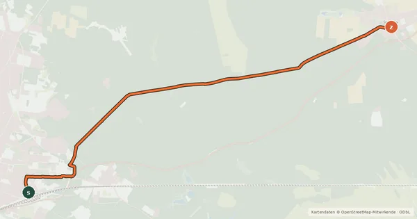 Kartenübersicht der Radroute Abstecher Rathenow-Stechow TMB
