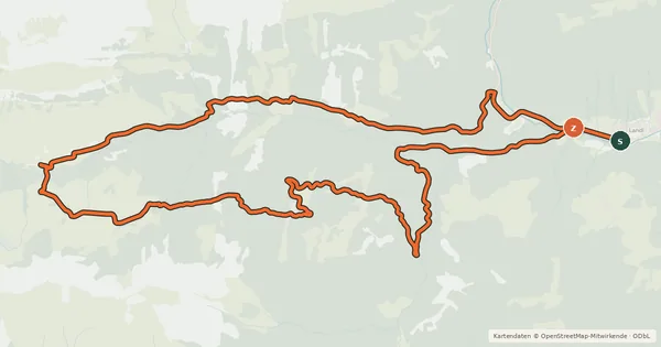 Kartenübersicht der Radroute Ackernalm-Rundtour