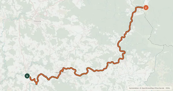 Kartenübersicht der Radroute Adalbert-Stifter-Radweg