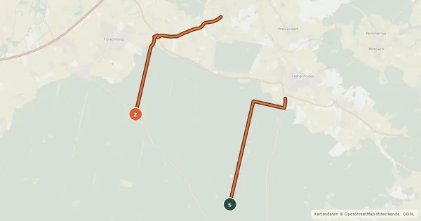 Kartenübersicht der Radroute ADFC Ebersberg Tour 04