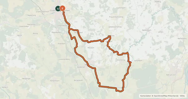 Kartenübersicht der Radroute ADFC Ebersberg Tour 8