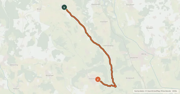 Kartenübersicht der Radroute ADFC Ebersberg Tour 9