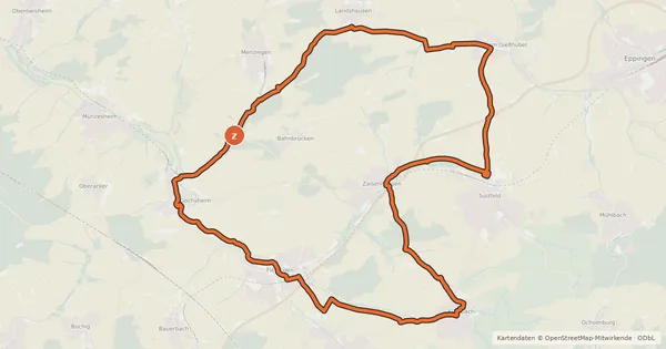 Kartenübersicht der Radroute Ähren-Tour