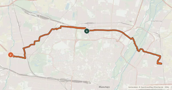 Kartenübersicht der Radroute Äußerer Radlring Nord