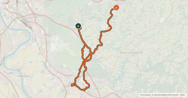 Kartenübersicht der Radroute Agger-Sülz Radweg