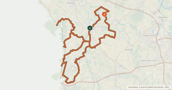 Kartenübersicht der Radroute Agro-Route