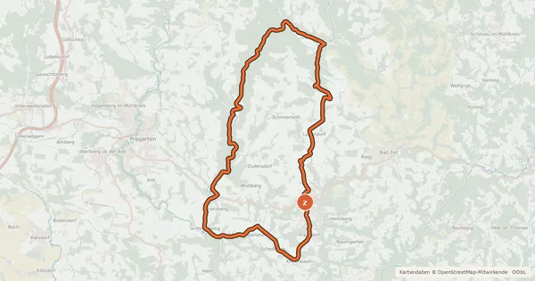 Kartenübersicht der Radroute Aisttalrunde