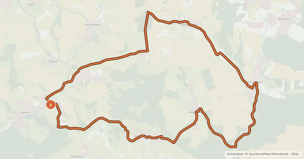 Kartenübersicht der Radroute [AK3] Zwischen Birnbach und Mehrbach