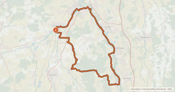 Kartenübersicht der Radroute Alb-Donau-Kreis Tour 12