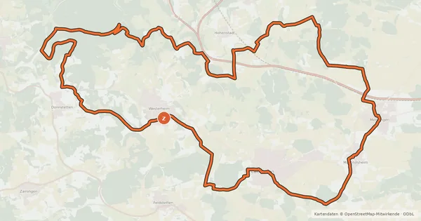 Kartenübersicht der Radroute Alb-Donau-Kreis Tour 4