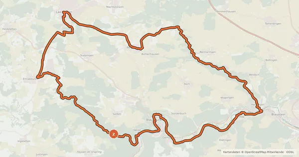 Kartenübersicht der Radroute Alb-Donau-Kreis Tour 6