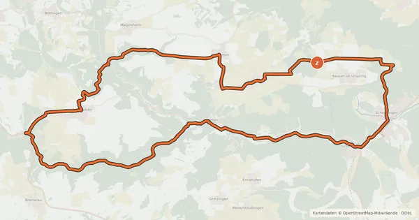 Kartenübersicht der Radroute Alb-Donau-Kreis Tour 7