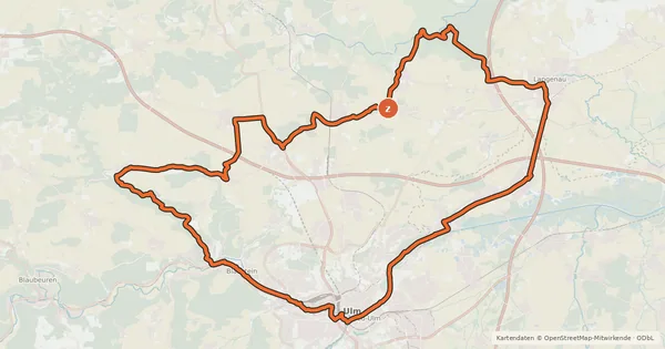 Kartenübersicht der Radroute Alb-Donau-Kreis Tour 8