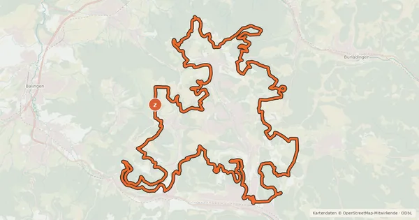 Kartenübersicht der Radroute Albstadt Bike Marathon 2008