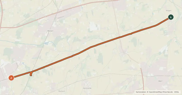 Kartenübersicht der Radroute Alleenradweg