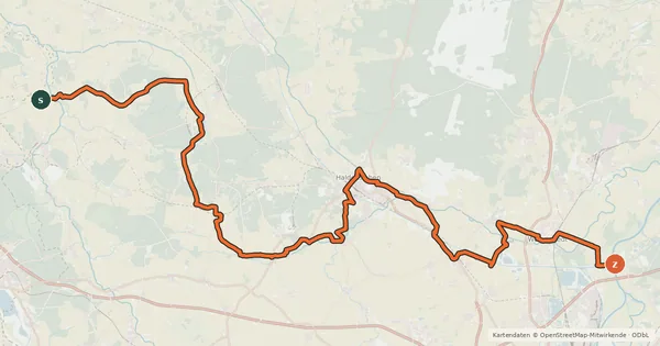 Kartenübersicht der Radroute Aller-Elbe-Radweg
