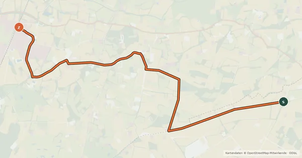 Kartenübersicht der Radroute Alltagsroute Glandorf - Kattenvenne Bahnhof