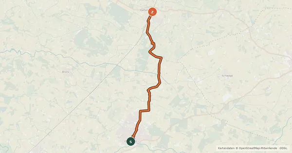 Kartenübersicht der Radroute Alltagsroute Ostbevern - Kattenvenne Bahnhof