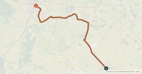Kartenübersicht der Radroute Alltagsroute Schwege - Kattenvenne Bahnhof