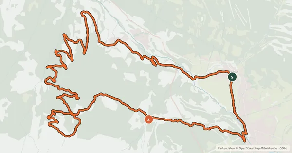 Kartenübersicht der Radroute Alp Casanna