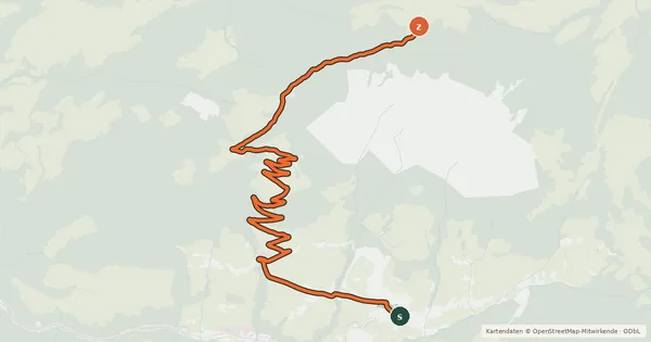 Kartenübersicht der Radroute Alpbach-Bischoferalm-Holzalm