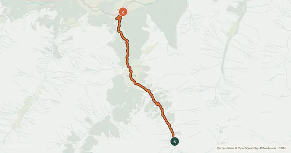 Kartenübersicht der Radroute Alpe Kaisers
