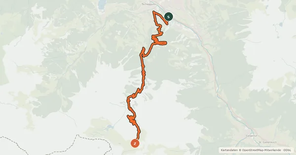 Kartenübersicht der Radroute Alpe Tilisuna Tour