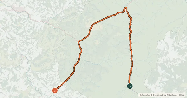 Kartenübersicht der Radroute Alpenpanorama-Route