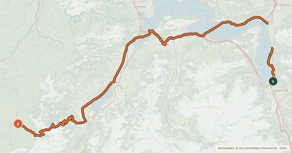 Kartenübersicht der Radroute Alpenpanorama-Route