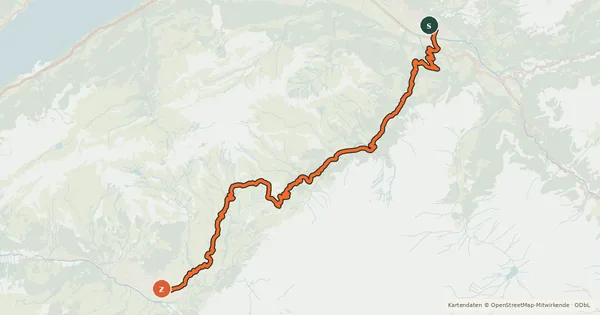 Kartenübersicht der Radroute Alpine Bike - Etappe 11