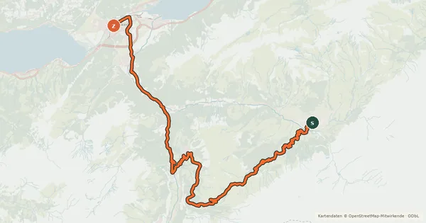 Kartenübersicht der Radroute Alpine Bike - Etappe 12