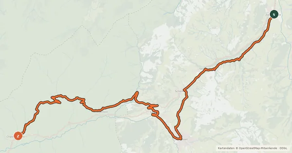 Kartenübersicht der Radroute Alpine Bike - Etappe 15