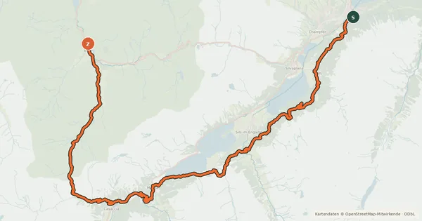 Kartenübersicht der Radroute Alpine Bike - Etappe 4