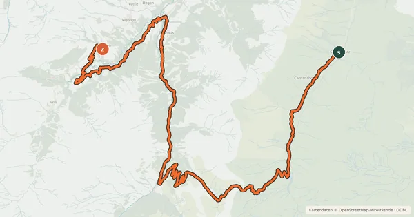 Kartenübersicht der Radroute Alpine Bike - Etappe 7