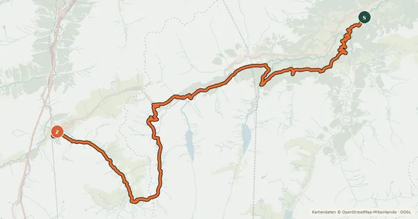 Kartenübersicht der Radroute Alpine Bike - Etappe 9