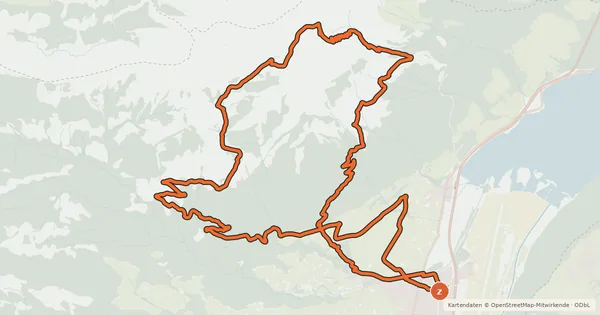 Kartenübersicht der Radroute Alpnach - Lütoldsmatt - Chilchsteine - Chretzenalp - Alpnach