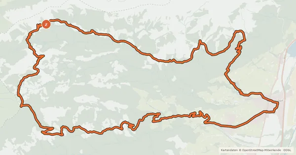 Kartenübersicht der Radroute Alpnach - Schrotenegg - Chretzenalp - Alpnach