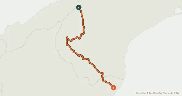 Kartenübersicht der Radroute Alps to Ocean Cycle Trail
