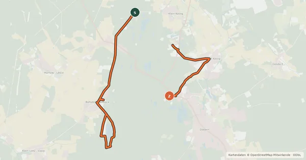 Kartenübersicht der Radroute Altbergbautour