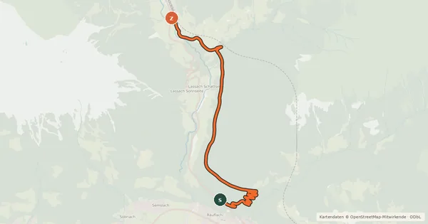 Kartenübersicht der Radroute Alte Bahntrasse