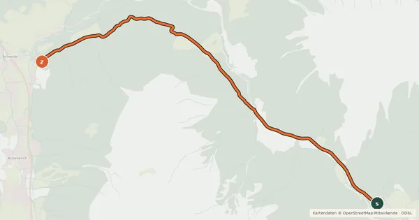 Kartenübersicht der Radroute Alte Steinbergstraße