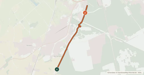 Kartenübersicht der Radroute Alter Dömitzer Postweg