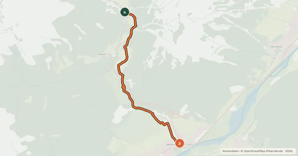 Kartenübersicht der Radroute Alter Gaichtpass