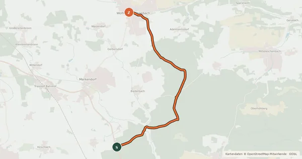 Kartenübersicht der Radroute Altmühl-Mönchswald 9