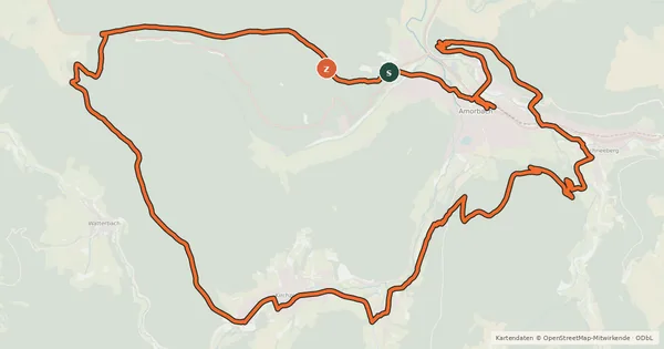 Kartenübersicht der Radroute AM1