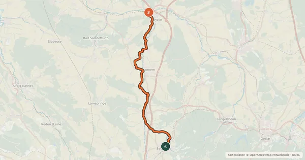 Kartenübersicht der Radroute Ambergau-Radweg