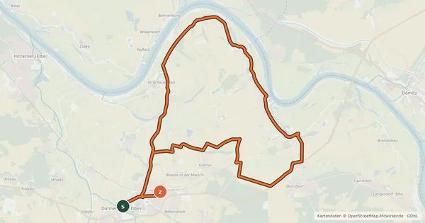 Kartenübersicht der Radroute Amphibien-Tour