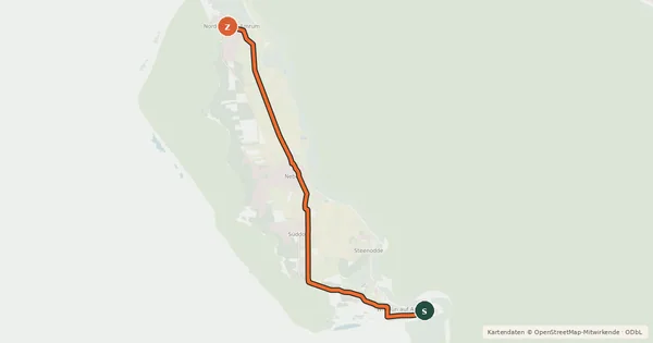 Kartenübersicht der Radroute Amrumer Inselradweg