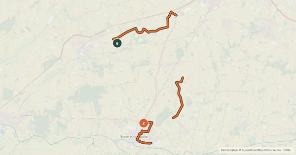 Kartenübersicht der Radroute Amtsschimmelroute
